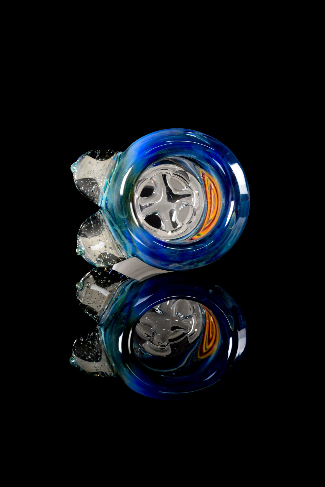 Titz Glass - 18mm Line Worked 4 Hole Titty Slide - 1