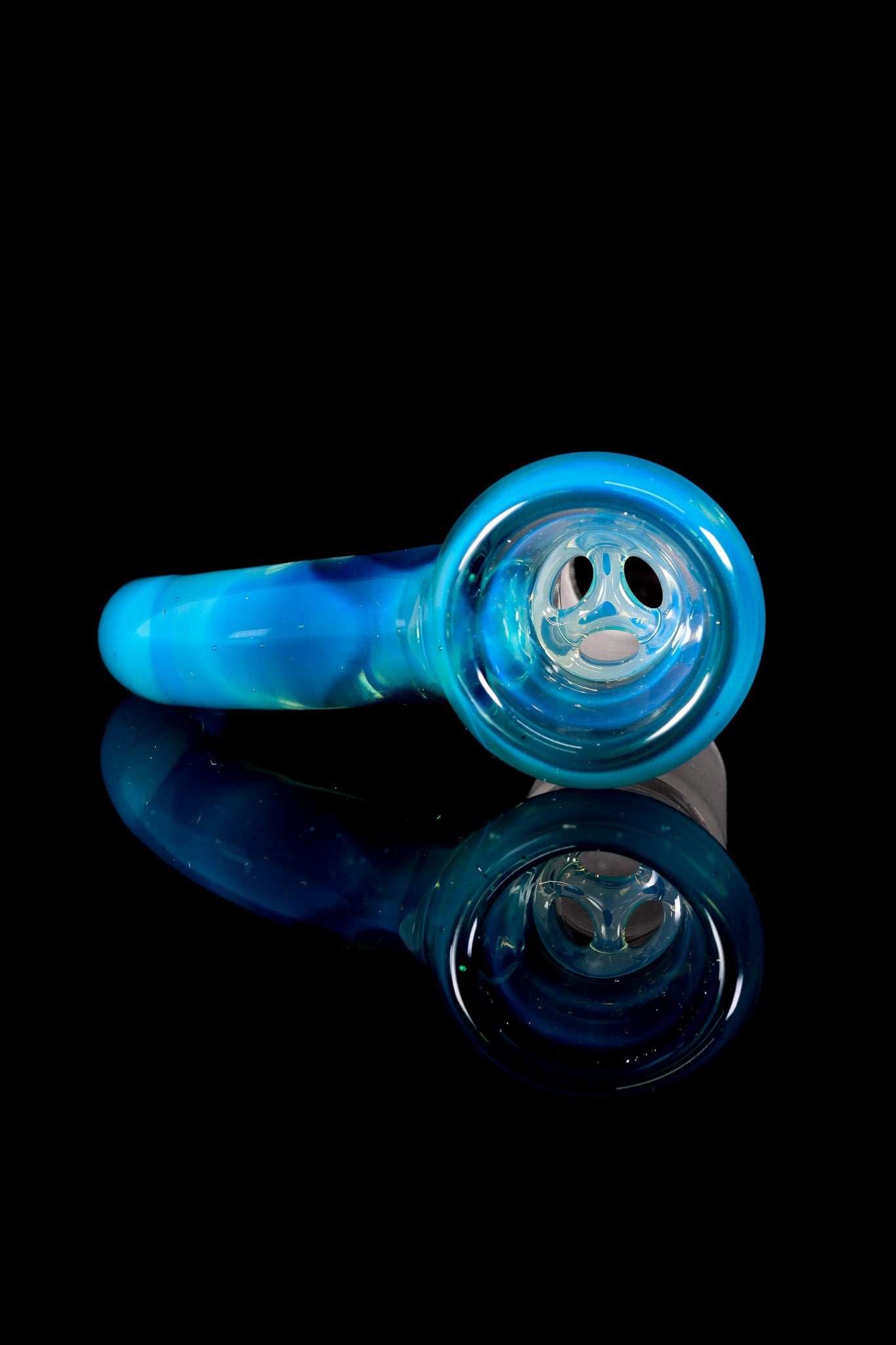 Asu Glass - 18mm 3 Hole Horn Slide - Aquamania V1