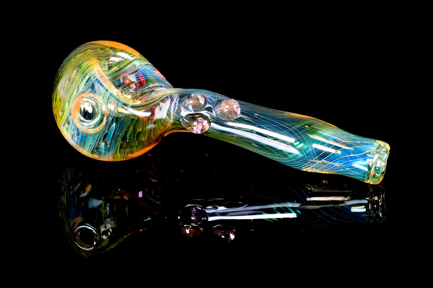 Kitty Meow Glass - Wrap and Rake Fumed Pipe - 4