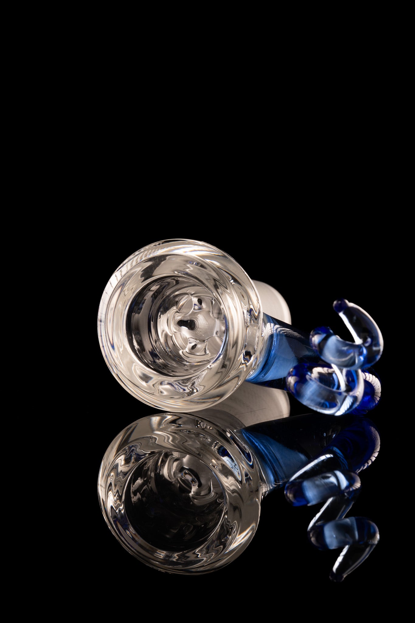 Disco Box Glass - 18mm Clear Bowl W/ Coloured Horn - Blue Dream