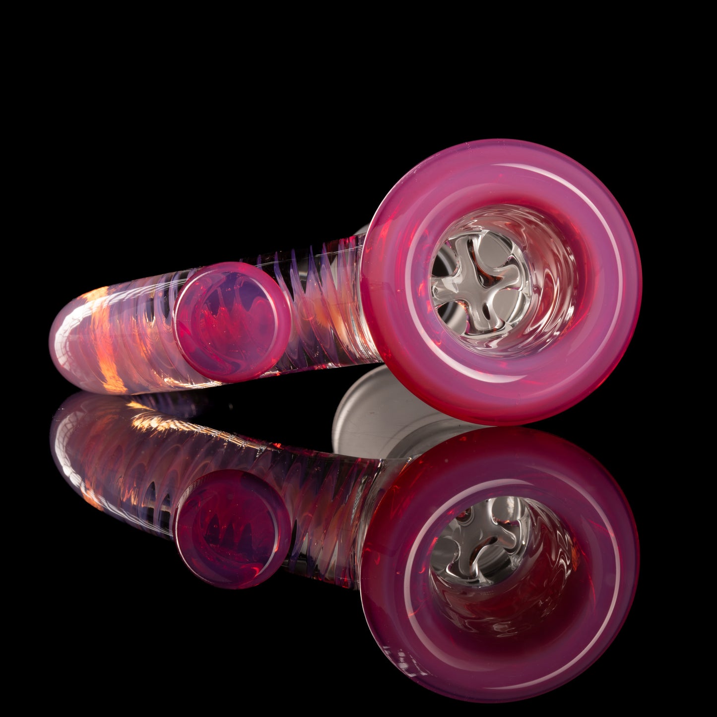 Jamms Glass - 18mm 4-Hole Straight Color Slide w/ Cane Handle - Karmaline