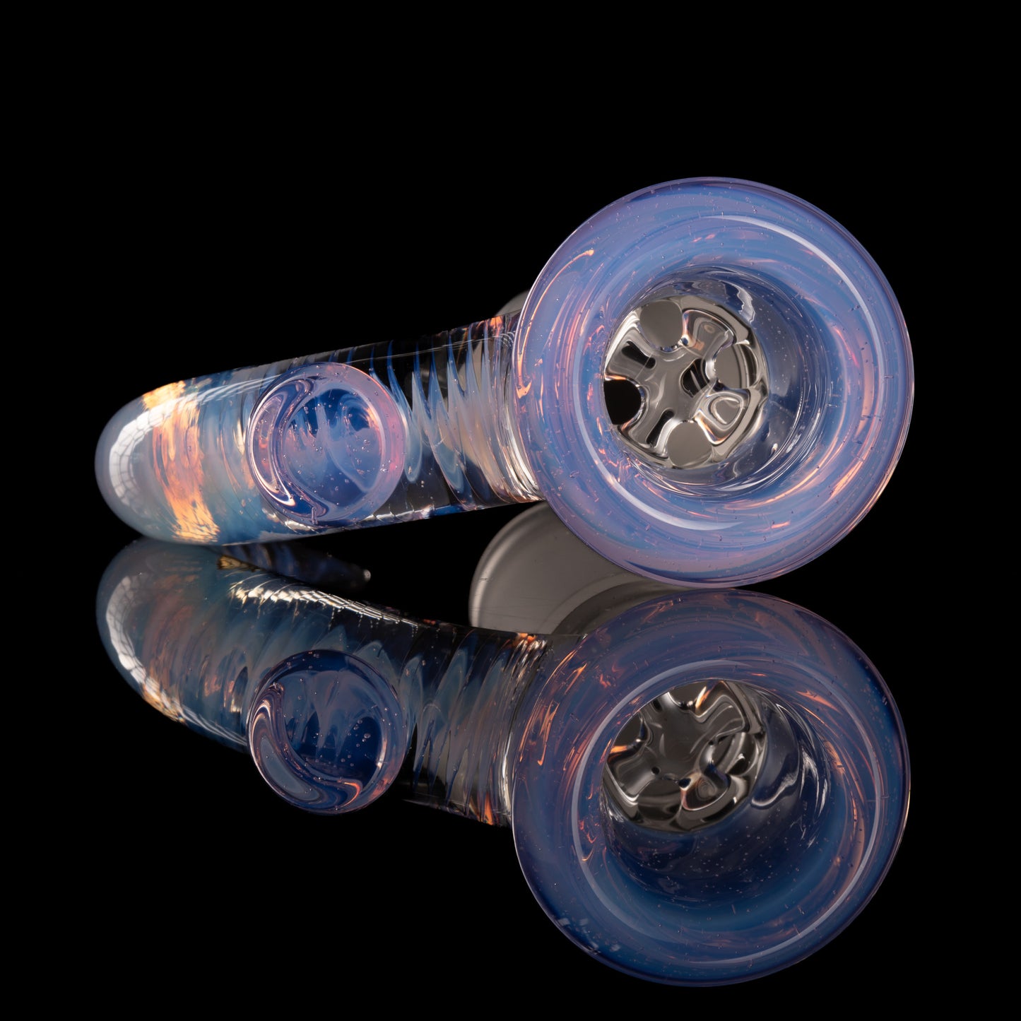 Jamms Glass - 18mm 4-Hole Straight Color Slide w/ Cane Handle - Lucid