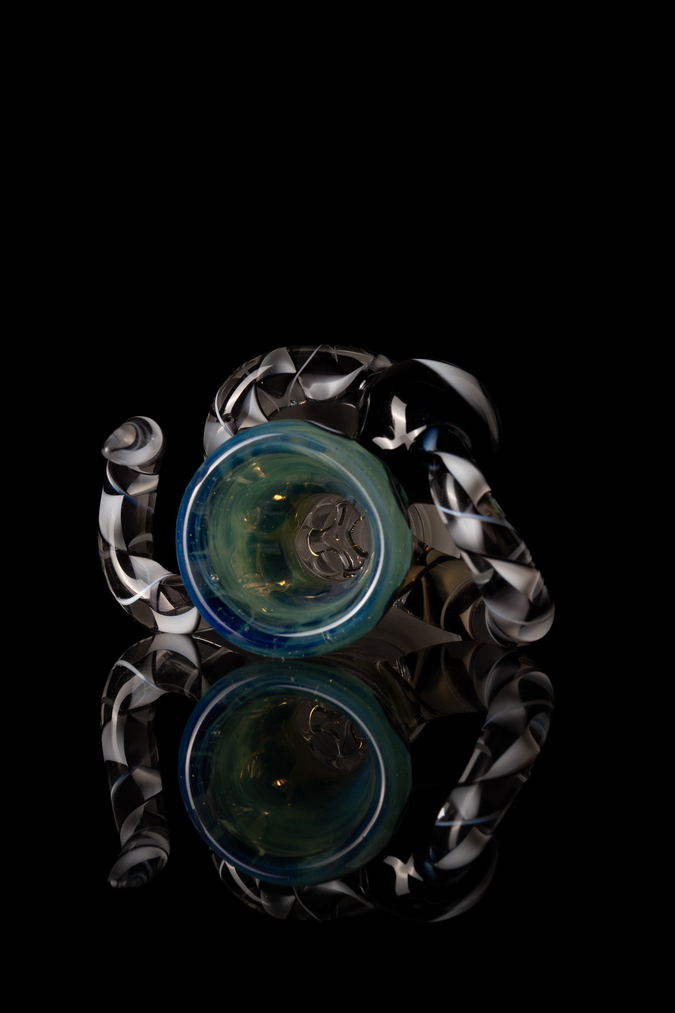 Asu Glass x Deer Glass - 18mm 3 Hole Cane Horn W/ Dot Stack Slide