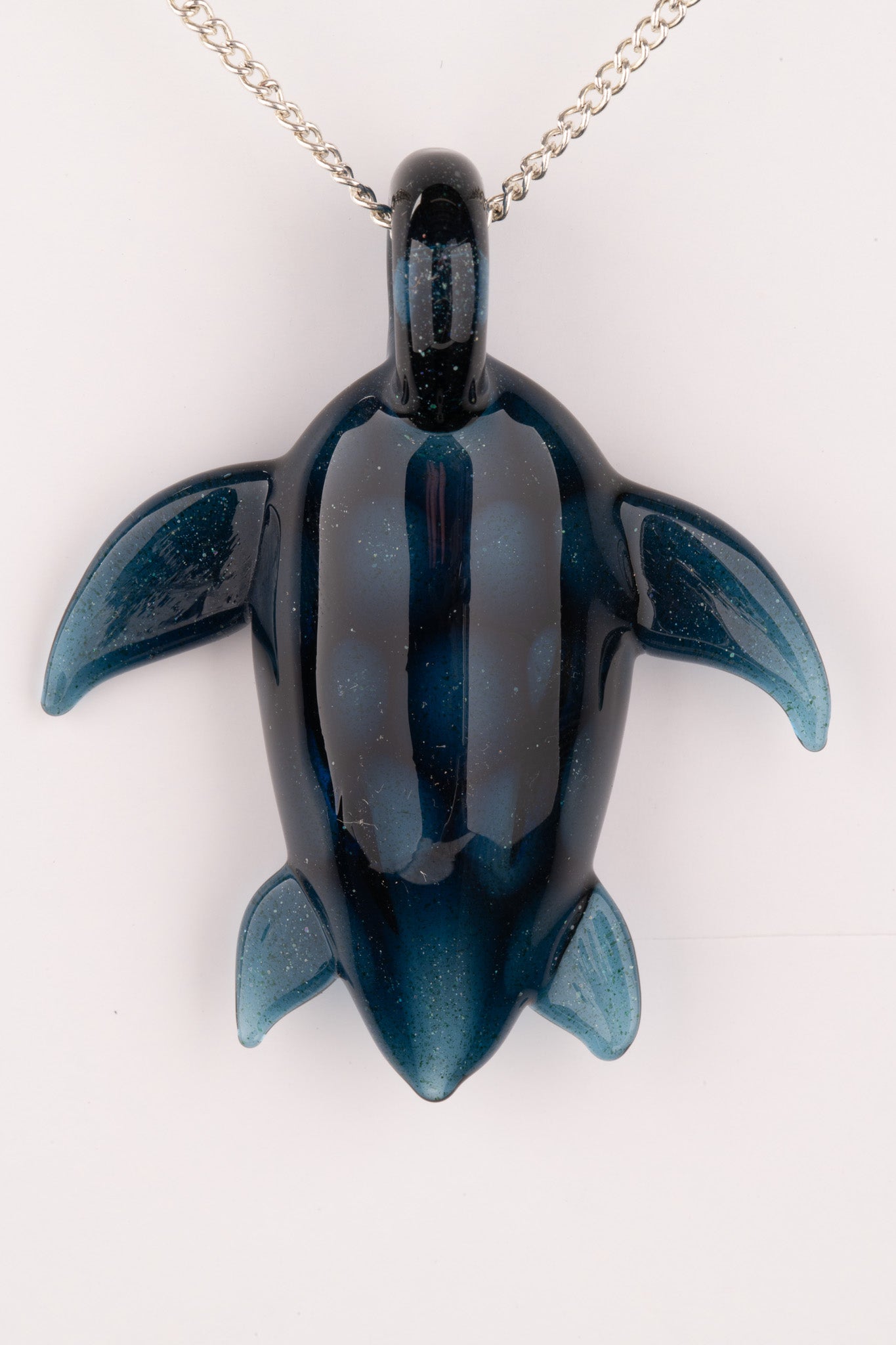 Steve H Glass - Blue Honeycomb Turtle Pendant