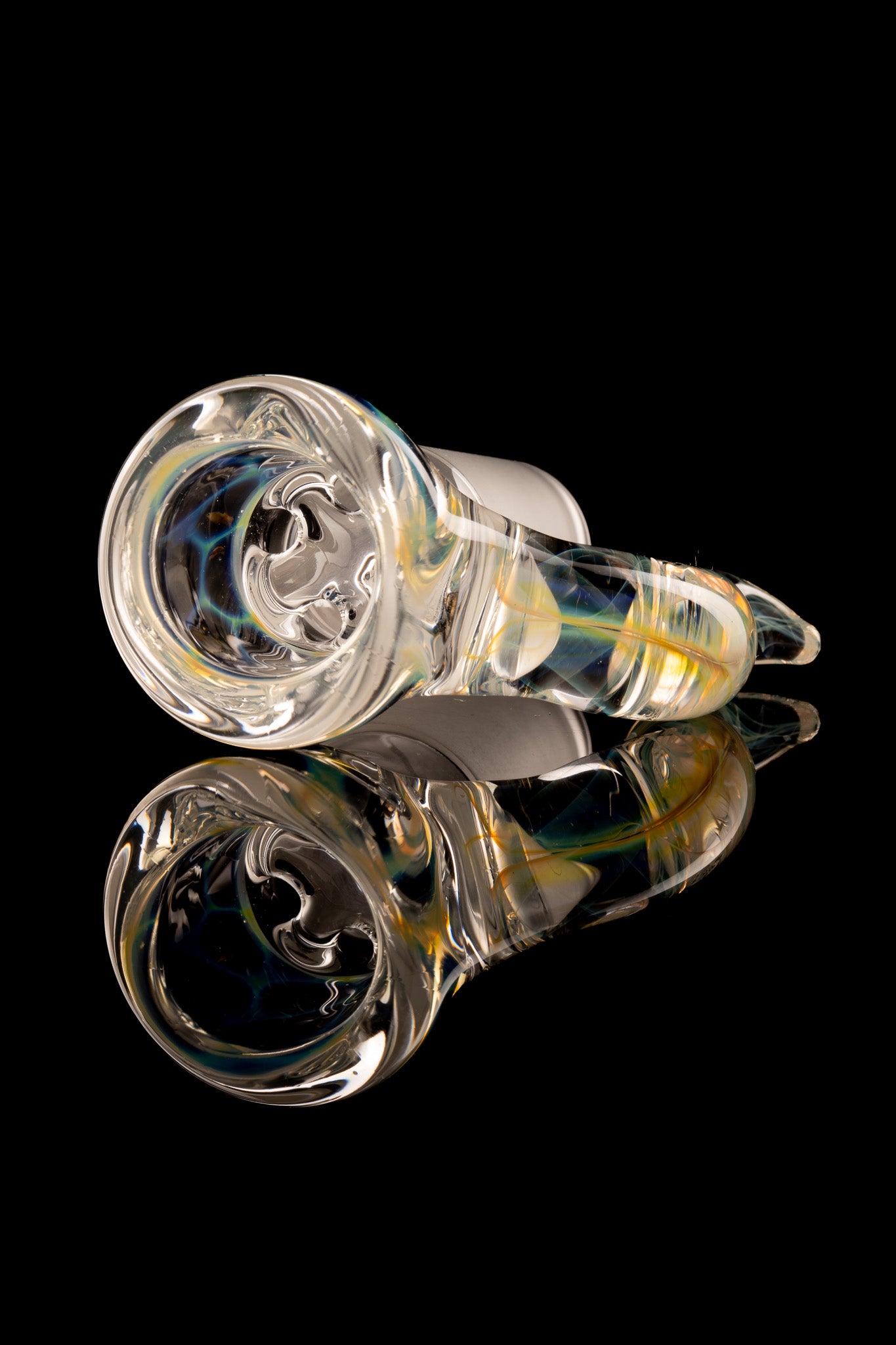 Tombstoned Glass - 18mm 4 Hole Fumed Horn Slide - 1