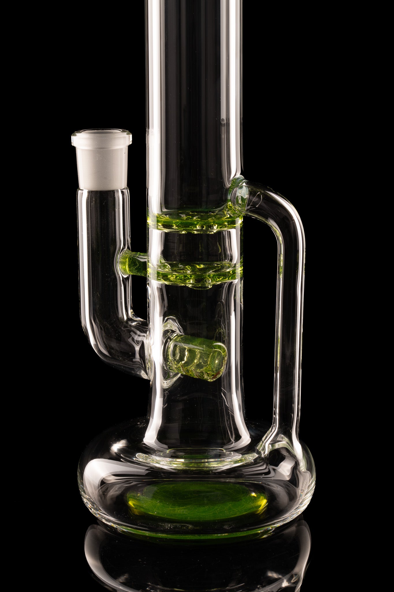 Green Belt Glass - Accented Hollowfoot Stem-Blooper W/ Drain - 1