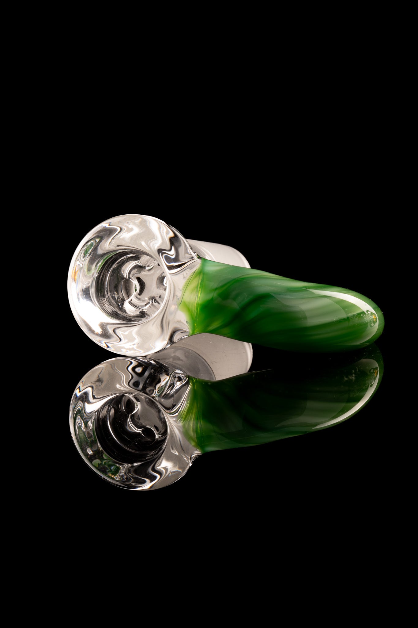 Green Belt Glass - 18mm 4 Hole Accented Horn Slide - 1