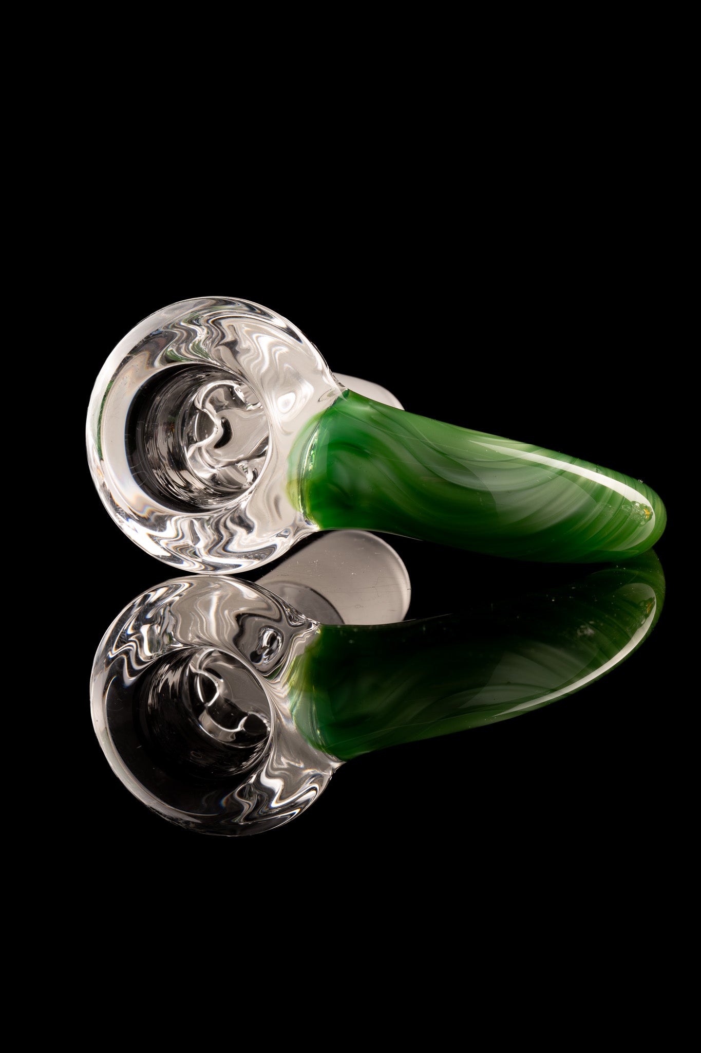 Green Belt Glass - 18mm 4 Hole Accented Horn Slide - 6