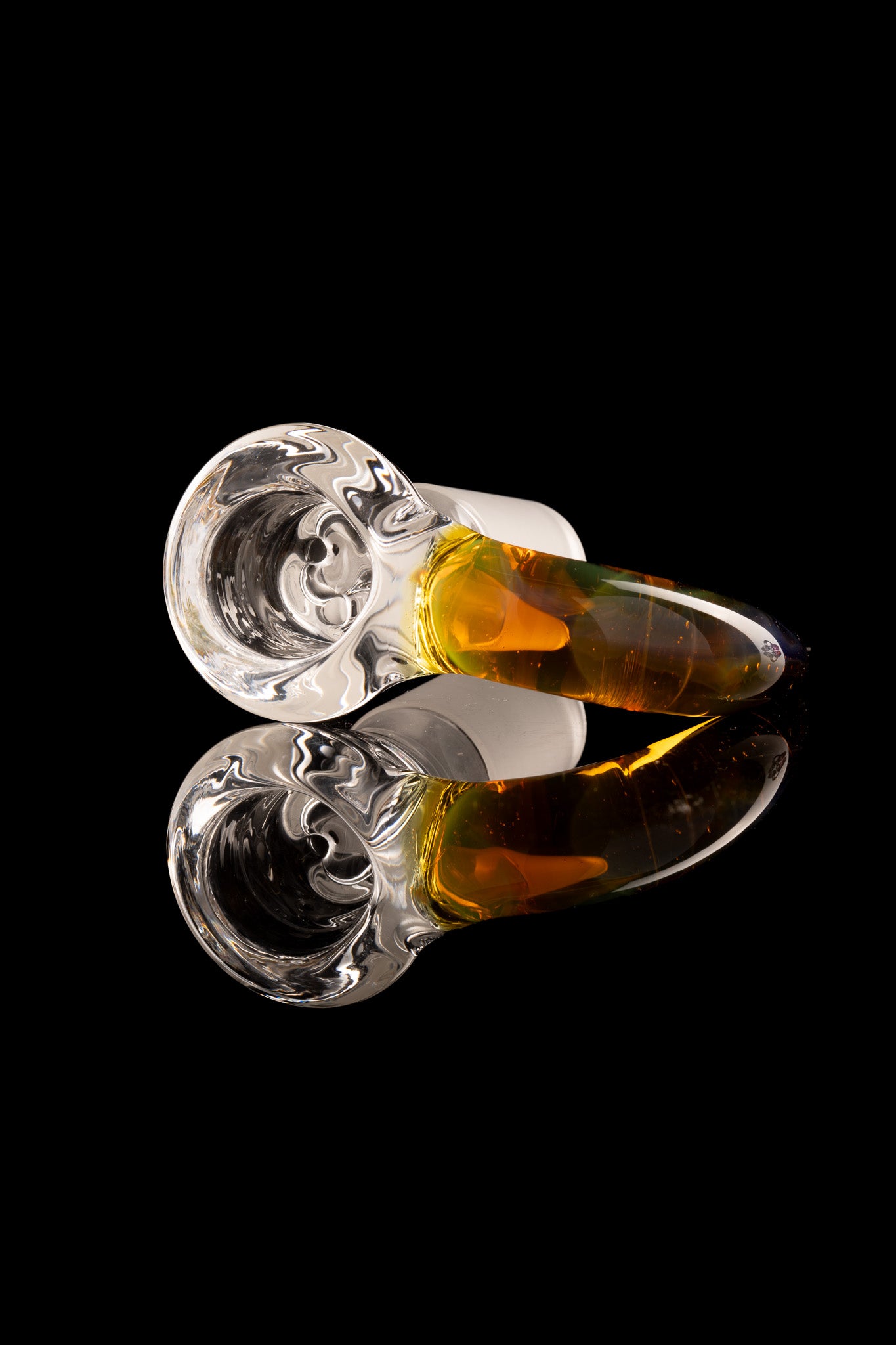 Green Belt Glass - 18mm 4 Hole Accented Horn Slide - 4