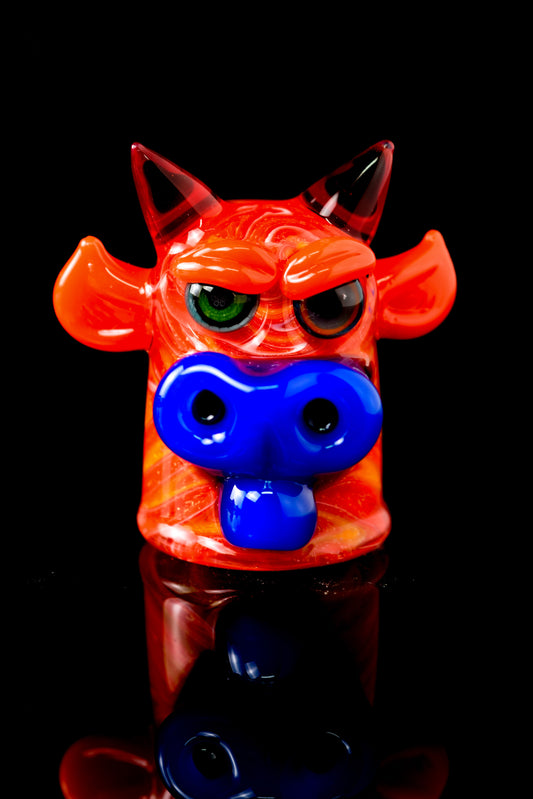 Rob Morrsion Glass - Worked Collab Bull Pendant - 2