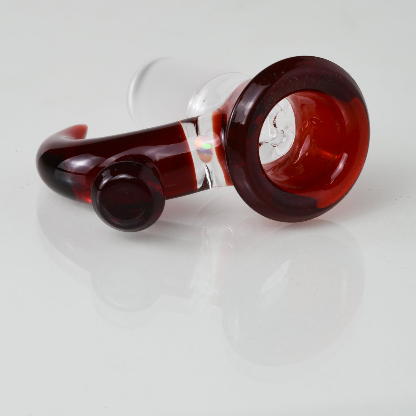 Jamms Glass - 18mm 4 Hole Single Colour Slide W/ Opal Handle - Ruby Slippers