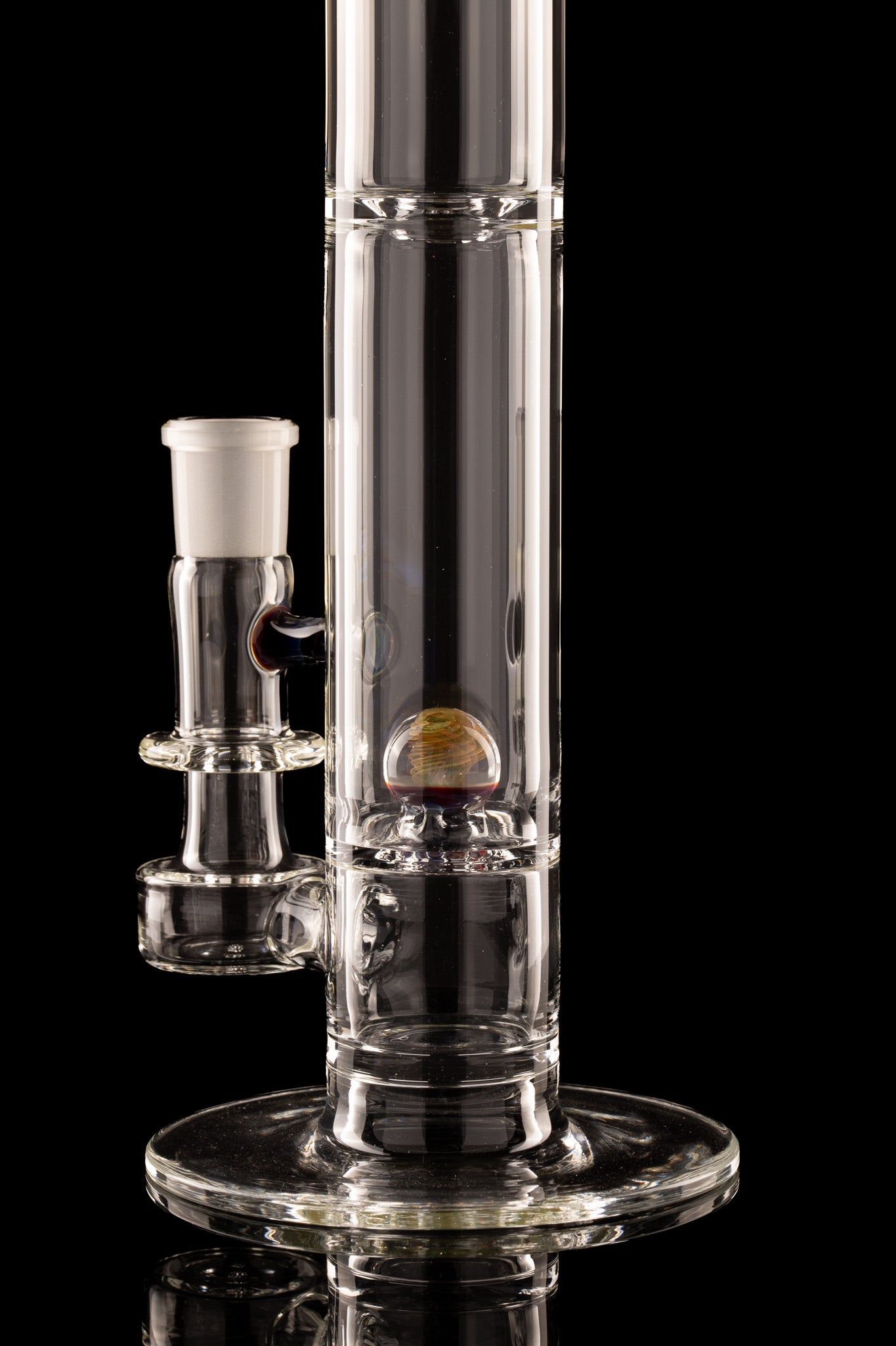 Discobox Glass - 44mm Marble Natty Perc Tube W/ Splash Guard - 1
