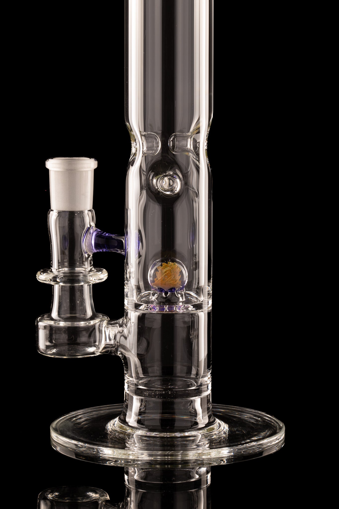 Discobox Glass - 44mm Marble Natty Perc Tube W/ 4 Pinch Splash Guard - 1