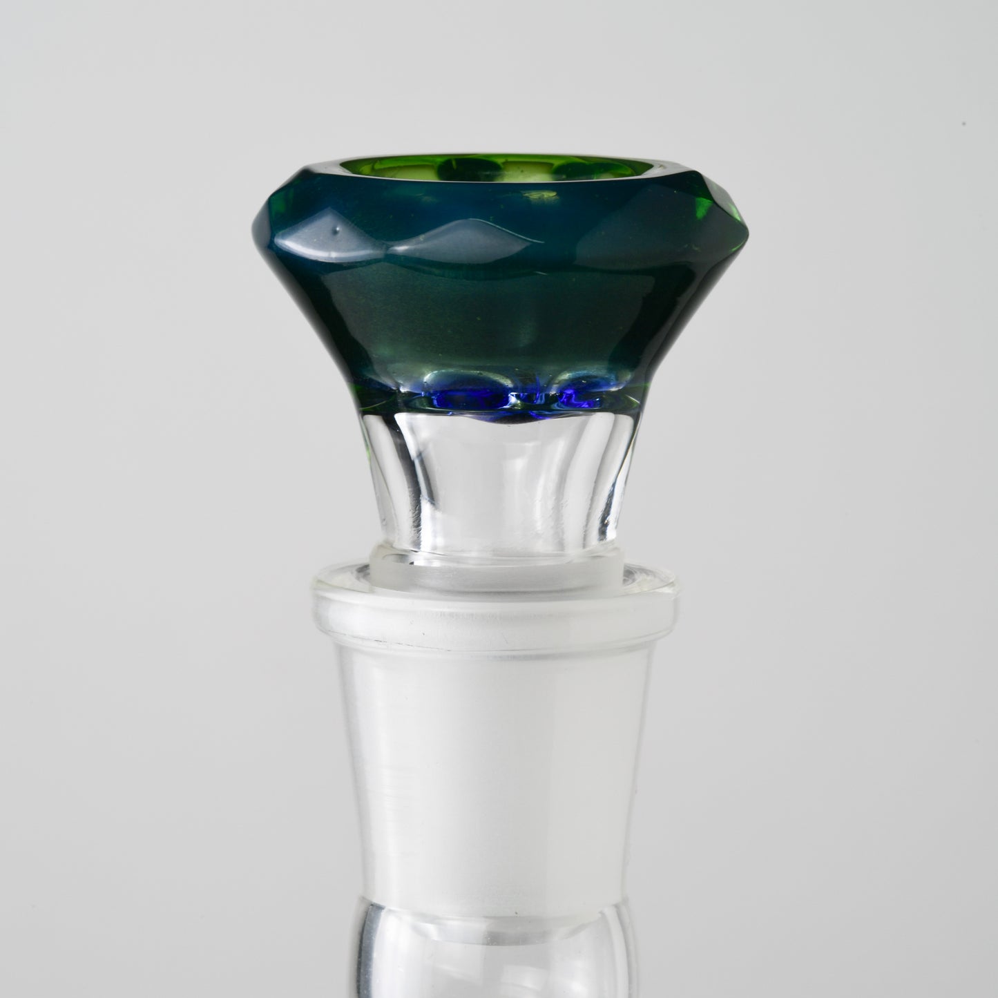 Apix Designs - 18mm 4 Hole Faceted Green Over Blue Satin Slide