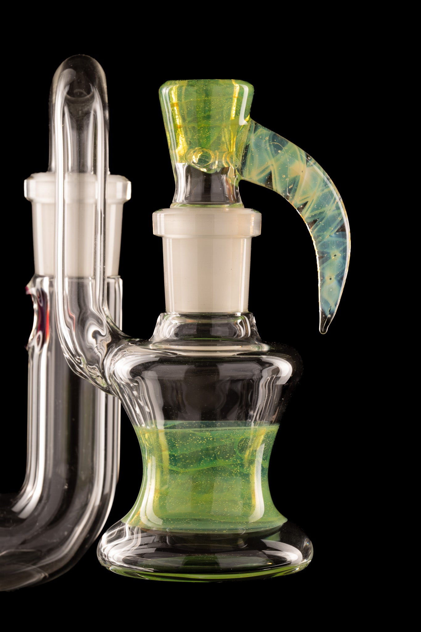 Al Gore - 18mm Accented Dry Ash Catcher w/Bowl Set - Transparent Green