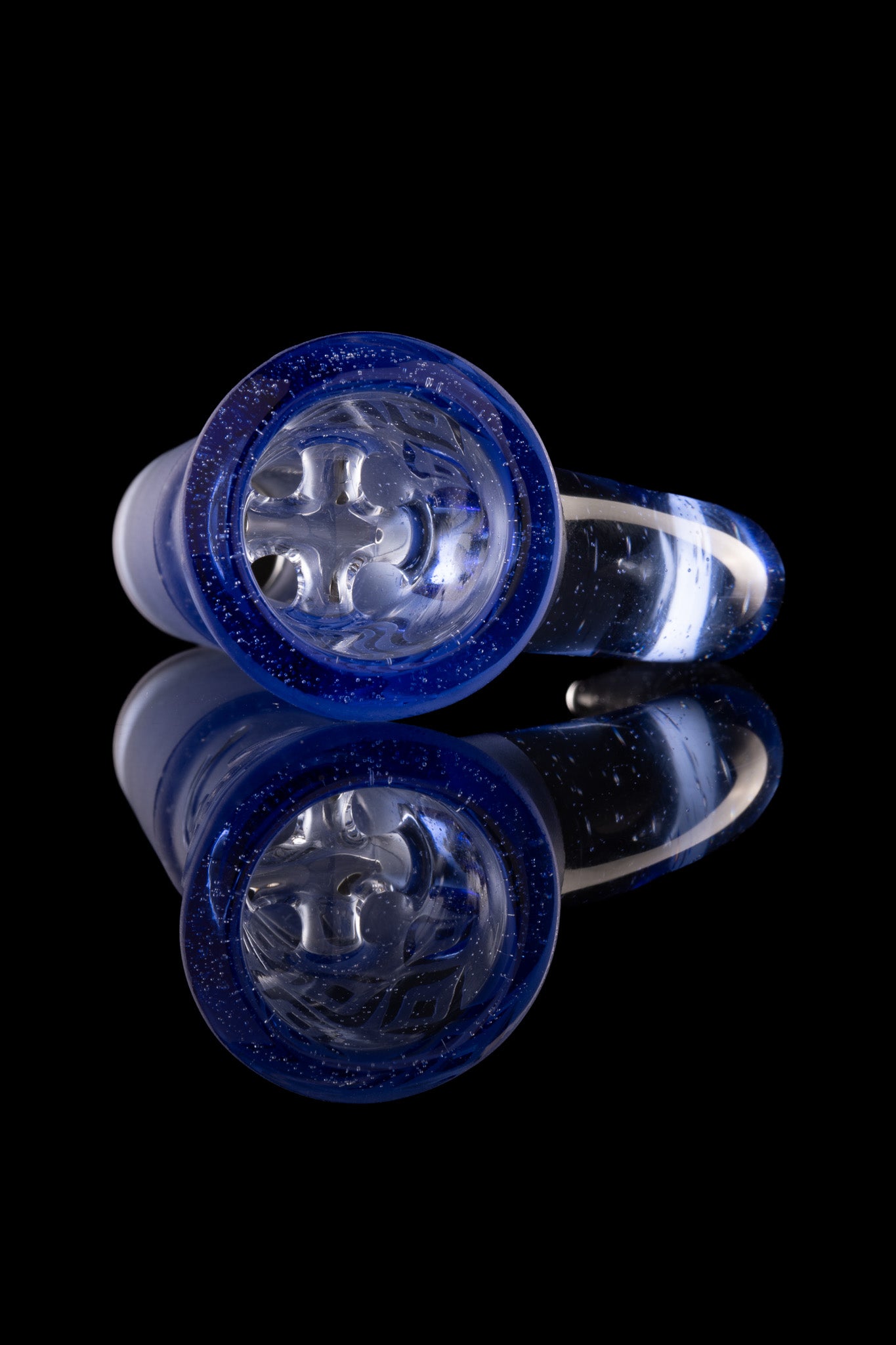 Thill Glassworks - 18mm 4-Hole Carved Full Colour Down Horn Slide - Firewater (UV)