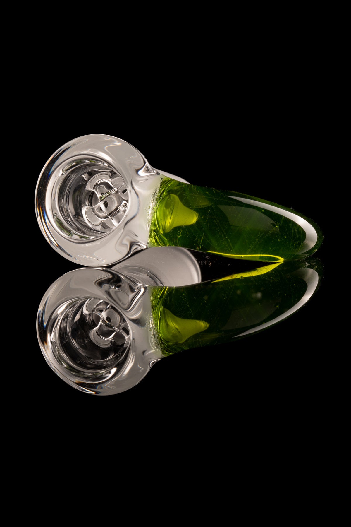 Green Belt Glass - 18mm 4 Hole Clear Slide W/ Colour Horn - Sour Apple
