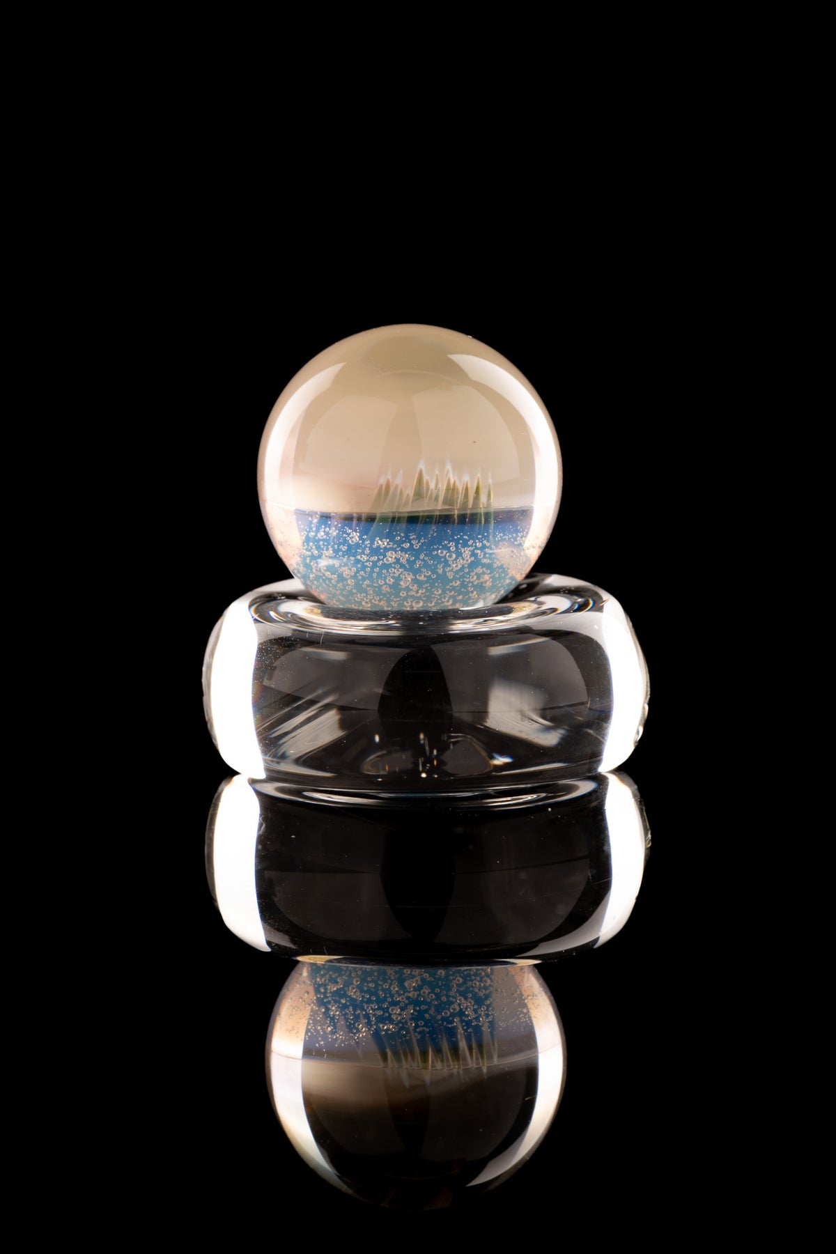 Kitty Meow Glass - Fumed Implosion Marble/Slurper Top - 1