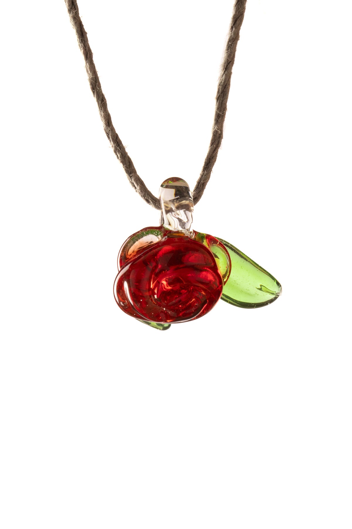 Kitty Meow Glass - Sculpted Rose Bud Pendant - 1