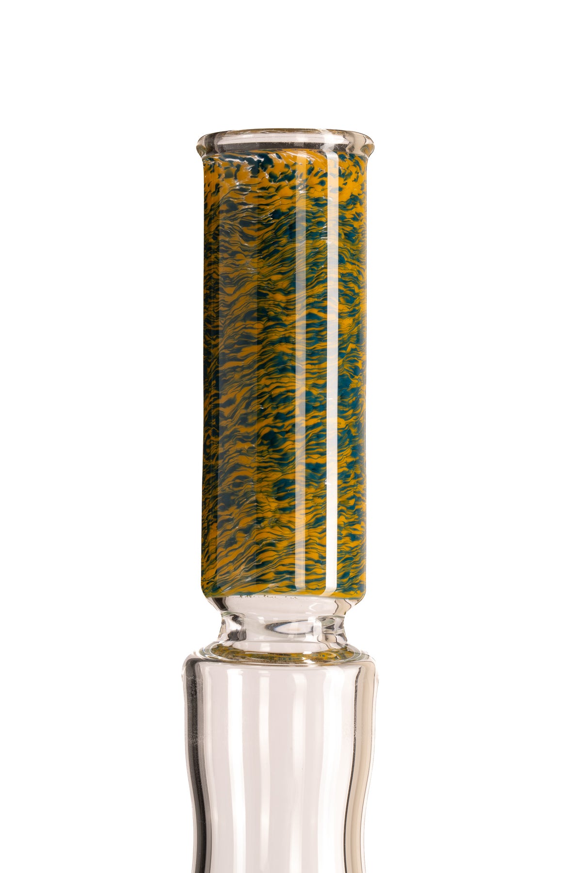 Mastah Glass - Hollow Foot Bong W/ Frit - Canary/Hyacinth