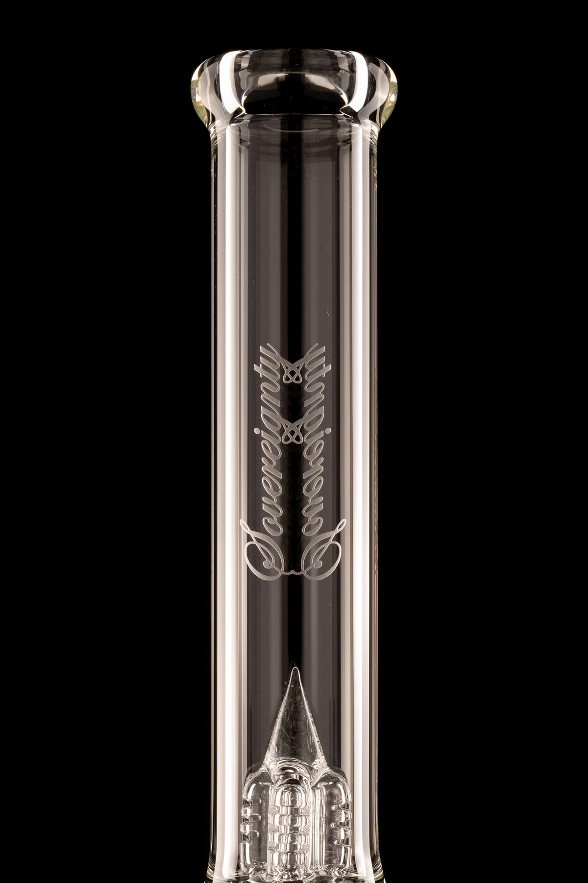 Sovereignty - Clear - Capcycler - Downgrid 16mm 6 Cut Stemline to Front Facing Grid Cap w/Spike, Splashguard & 38mm Neck