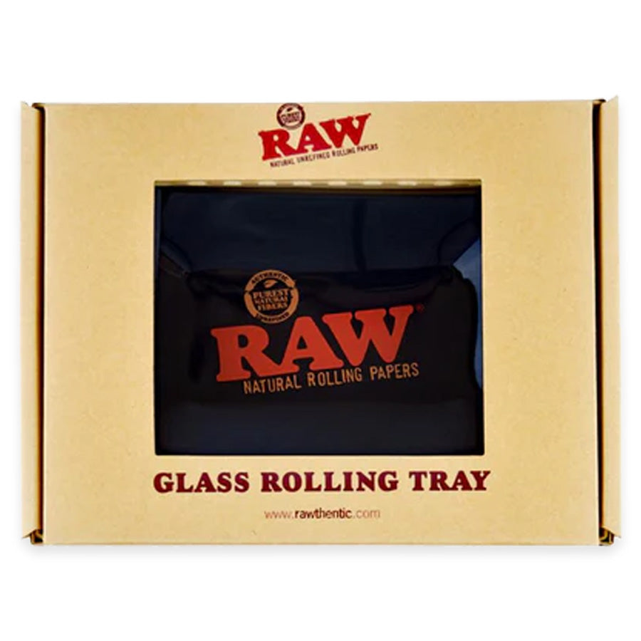 Raw - Black Glass Rolling Tray