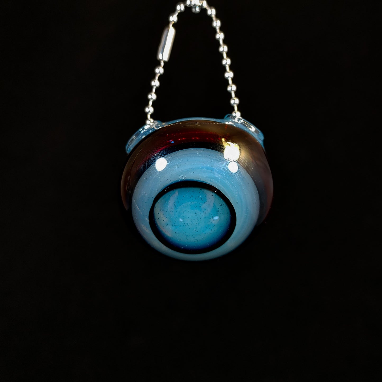 Chrispy Glass - Ghost Red & Purple Disc Pendant