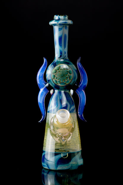 Hippo Glass - Neo Opal & Turquesa Raked Fume Mini Tube