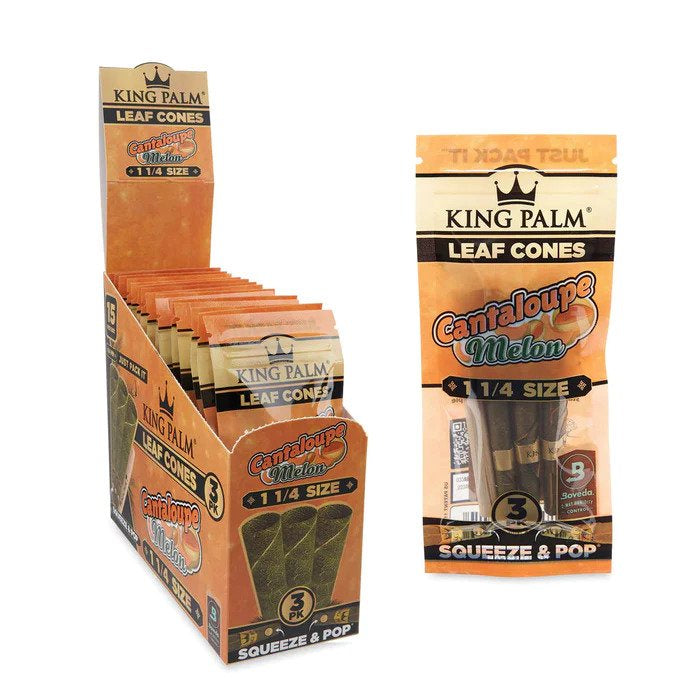 King Palms - 3pk 1 1/4 Leaf Cones Cantaloupe Melon