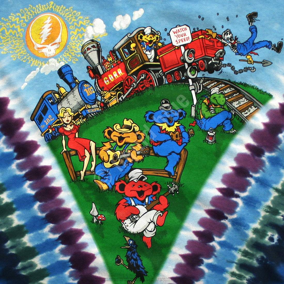 Liquid Blue - Grateful Dead - Casey Jones Tie-Dye T-Shirt