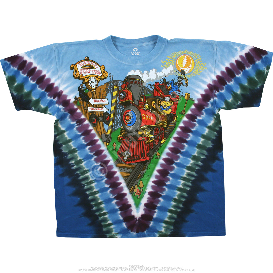 Liquid Blue - Grateful Dead - Casey Jones Tie-Dye T-Shirt