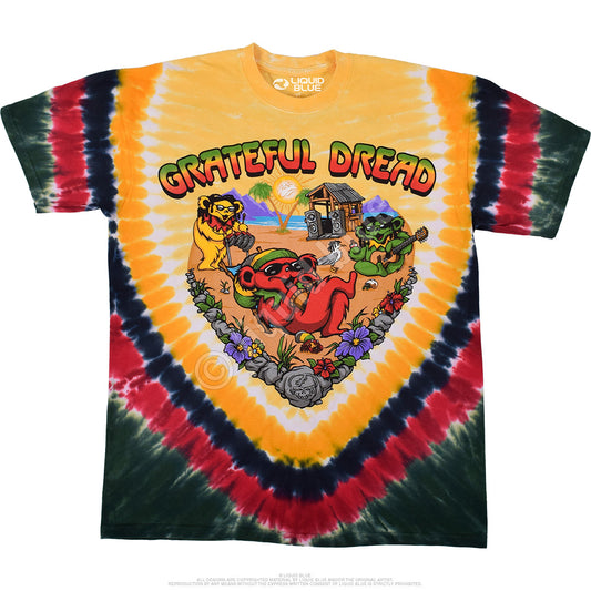 Liquid Blue - Grateful Dead - Positive Vibrations Tie-Dye T-Shirt