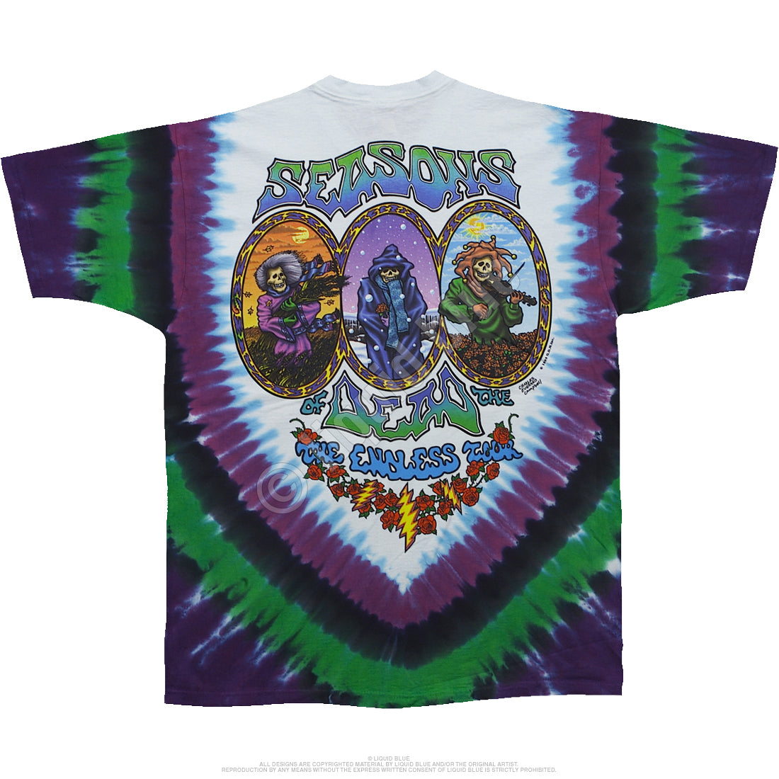 Liquid Blue - Grateful Dead - Seasons Of The Dead Tie-Dye T-Shirt