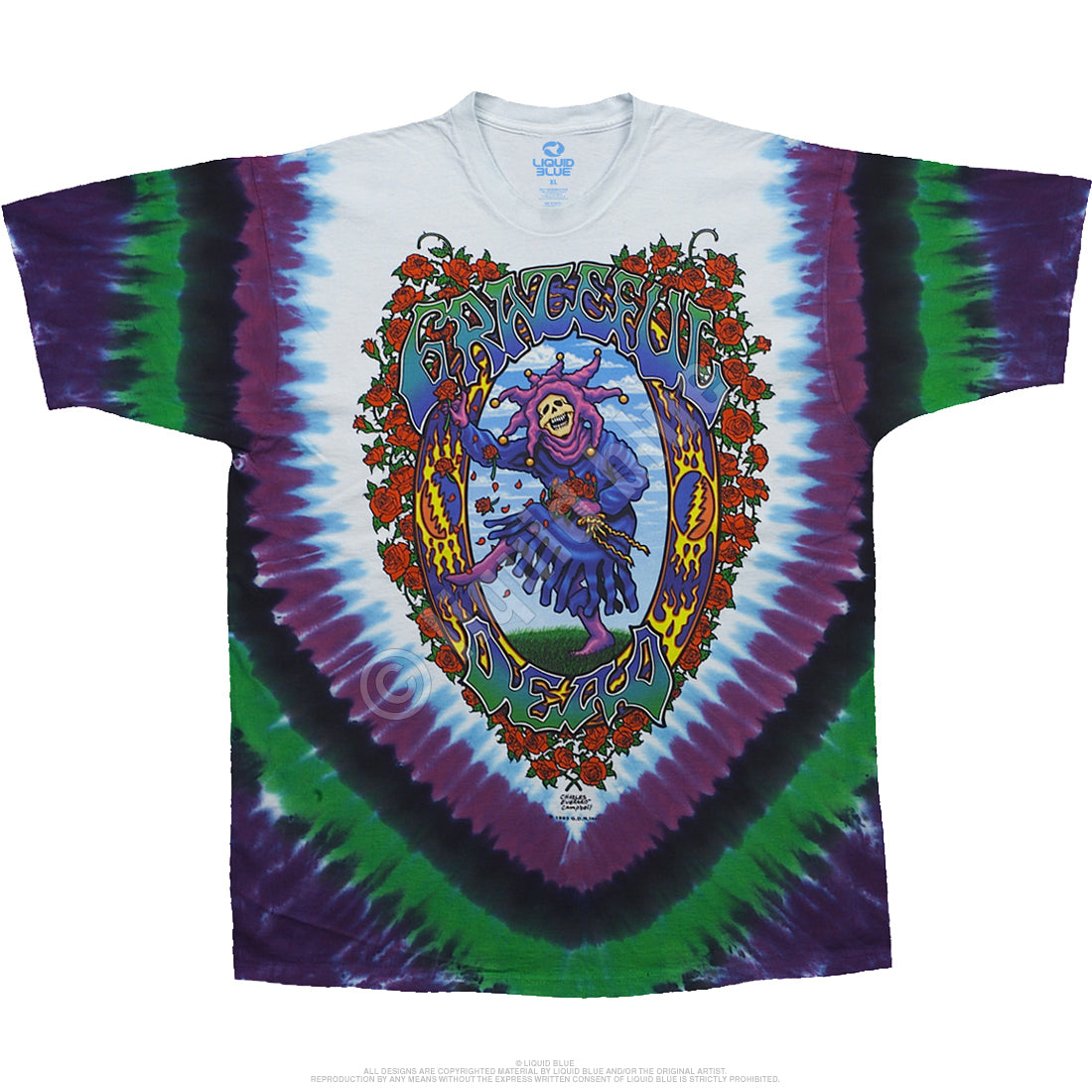 Liquid Blue - Grateful Dead - Seasons Of The Dead Tie-Dye T-Shirt
