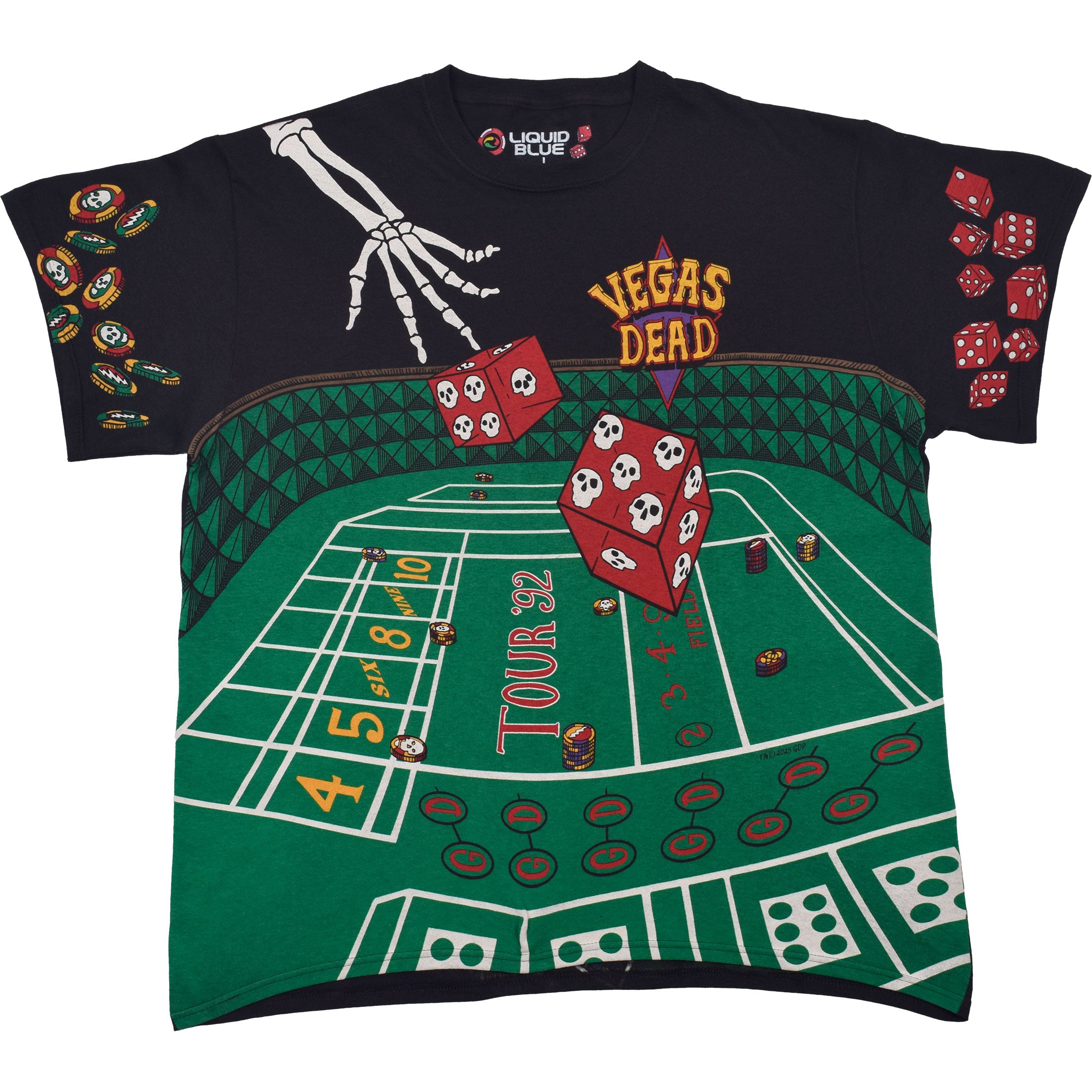 Liquid Blue - Grateful Dead - Vegas Dead Black T-Shirt
