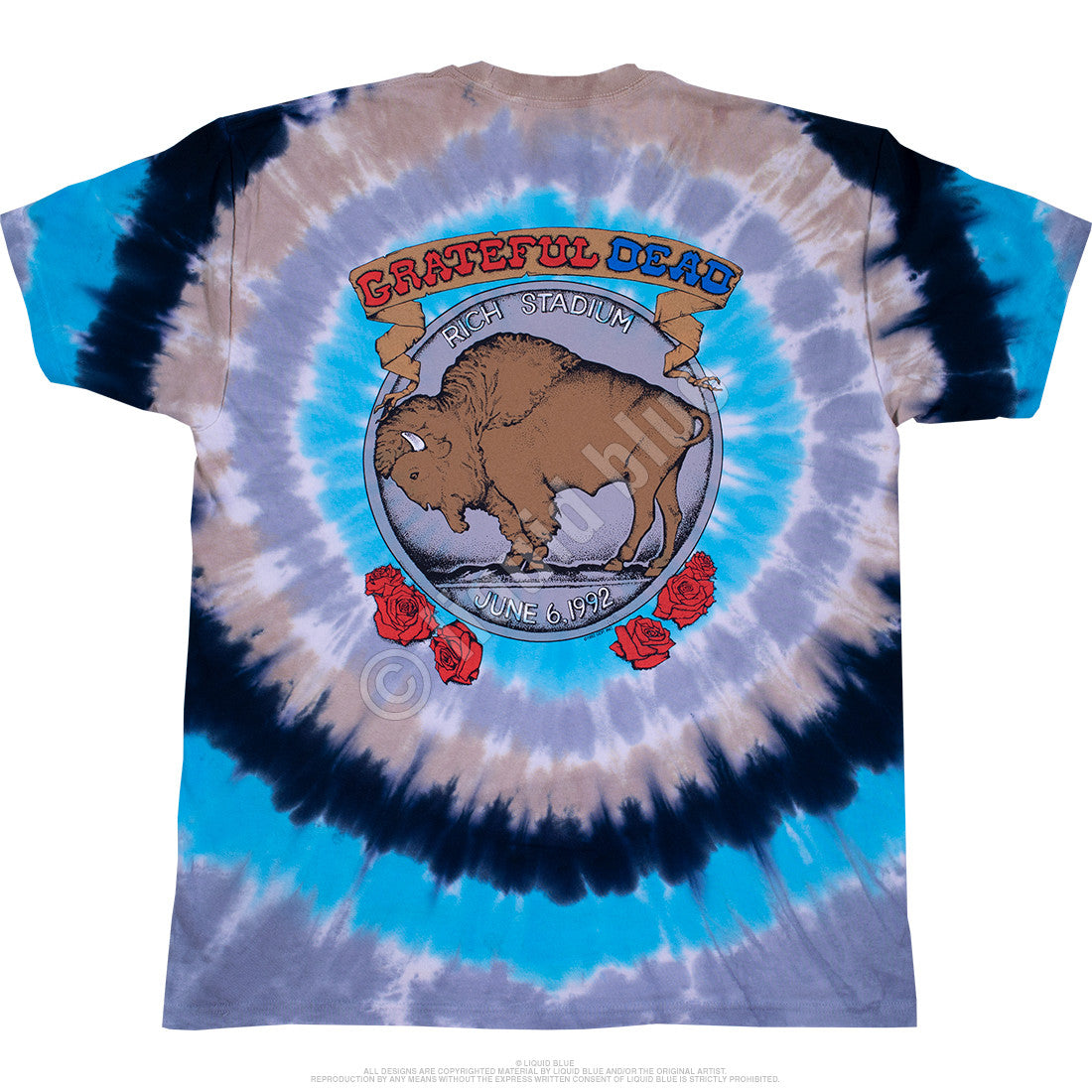 Liquid Blue - Grateful Dead - Buffalo Nickel Tie-Dye T-Shirt
