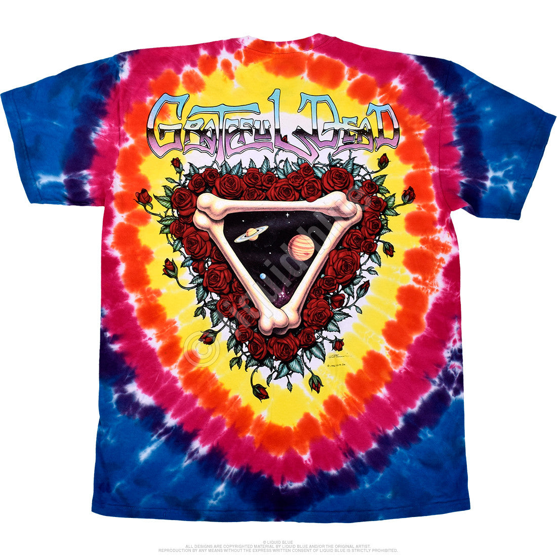 Liquid Blue - Grateful Dead - Space Your Face Tie-Dye T-Shirt