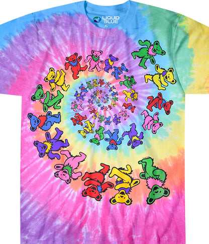 Liquid Blue - Grateful Dead - Spiral Bears Tie-Dye T-Shirt