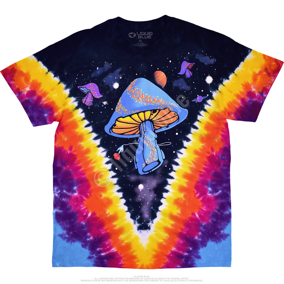 Liquid Blue - Space Shrooms Tie-Dye T-Shirt