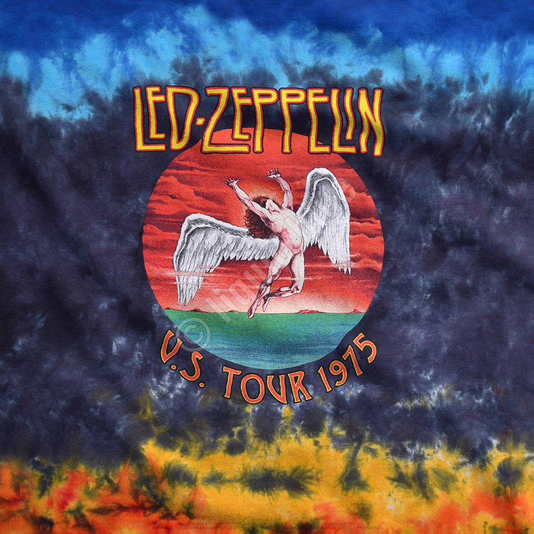 Liquid Blue - Led Zeppelin - Icarus 1975 Tie-Dye T-Shirt