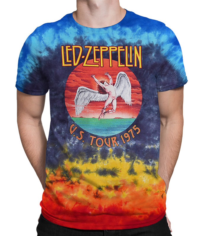 Liquid Blue - Led Zeppelin - Icarus 1975 Tie-Dye T-Shirt