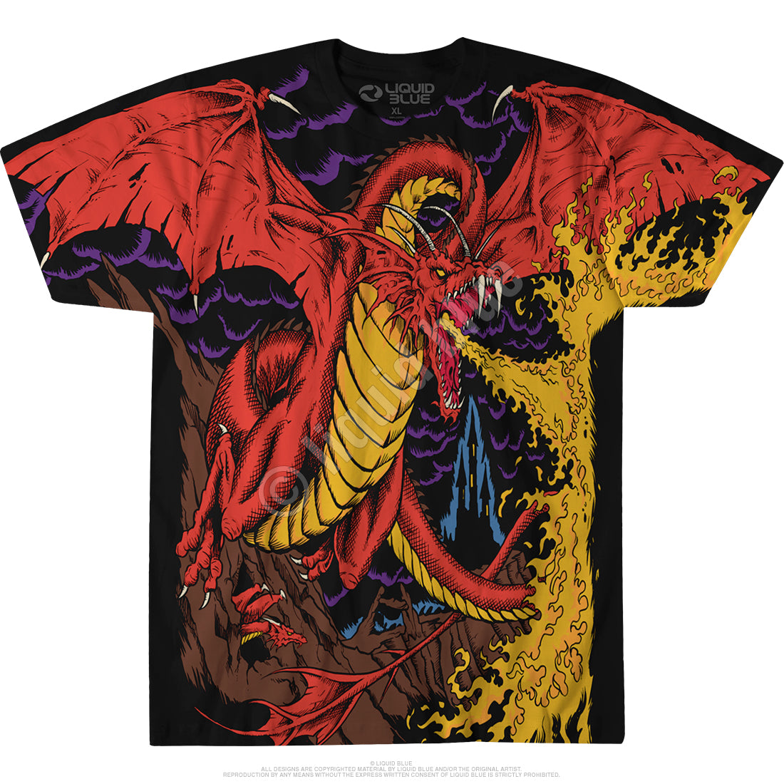 Liquid Blue - Dragon Black T-Shirt
