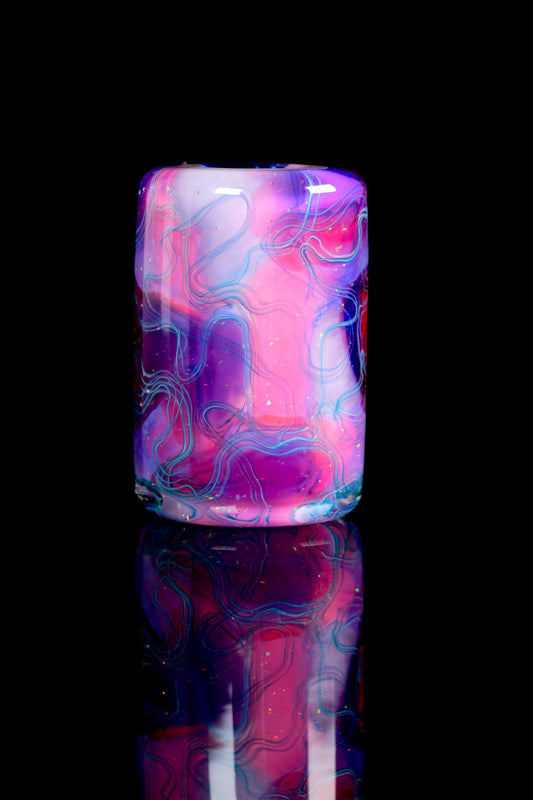 Scomo Glass - Pink/Purpe Large Scribble Tech Bead