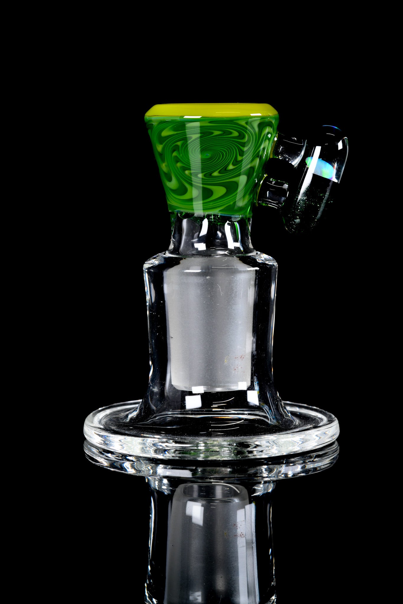 Eckardt Glass - 18mm 5 Hole Green Chill Pill Slide - 4