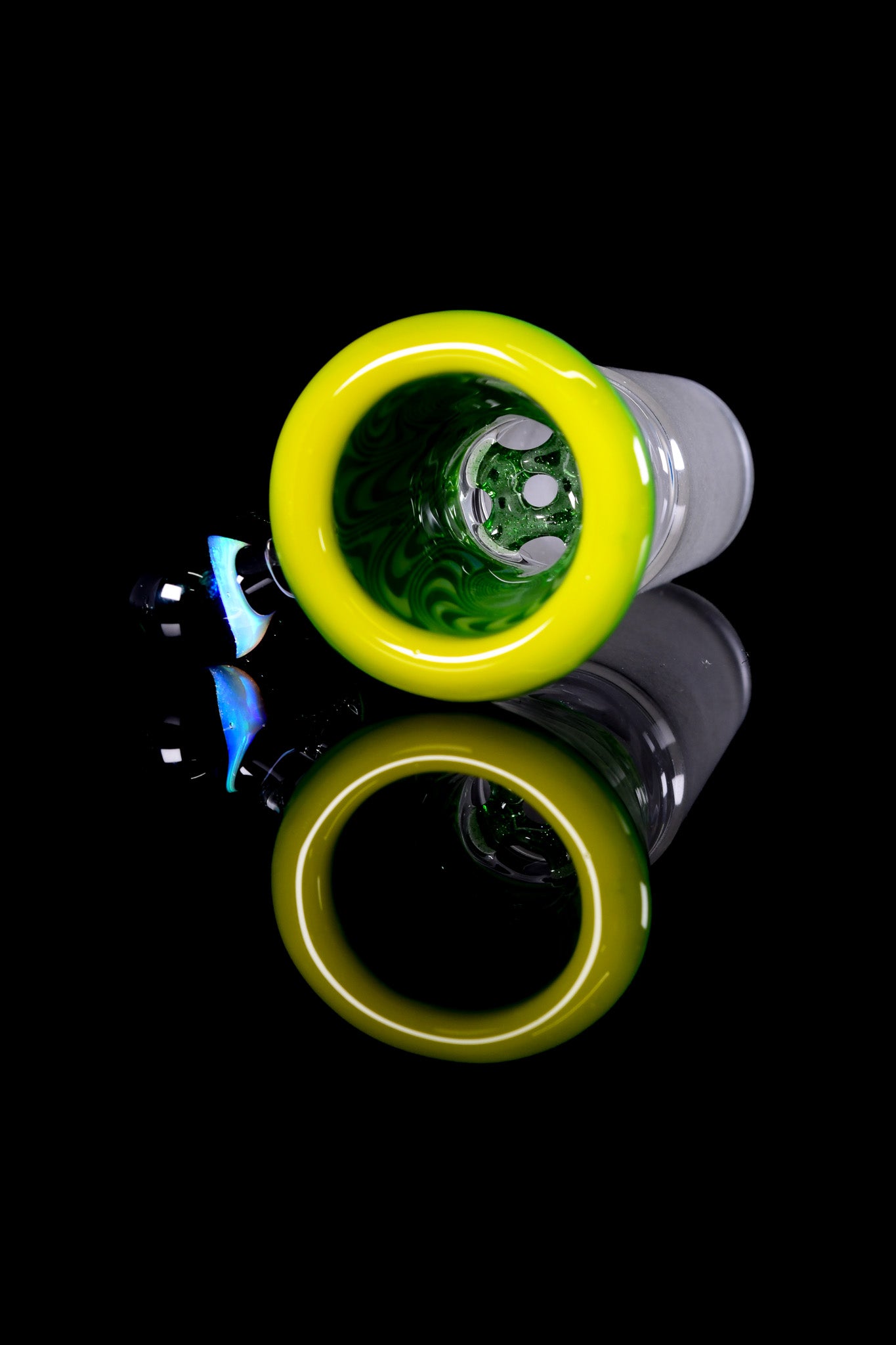 Eckardt Glass - 18mm 5 Hole Green Chill Pill Slide - 4