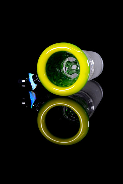 Eckardt Glass - 18mm 5 Hole Green Chill Pill Slide - 4