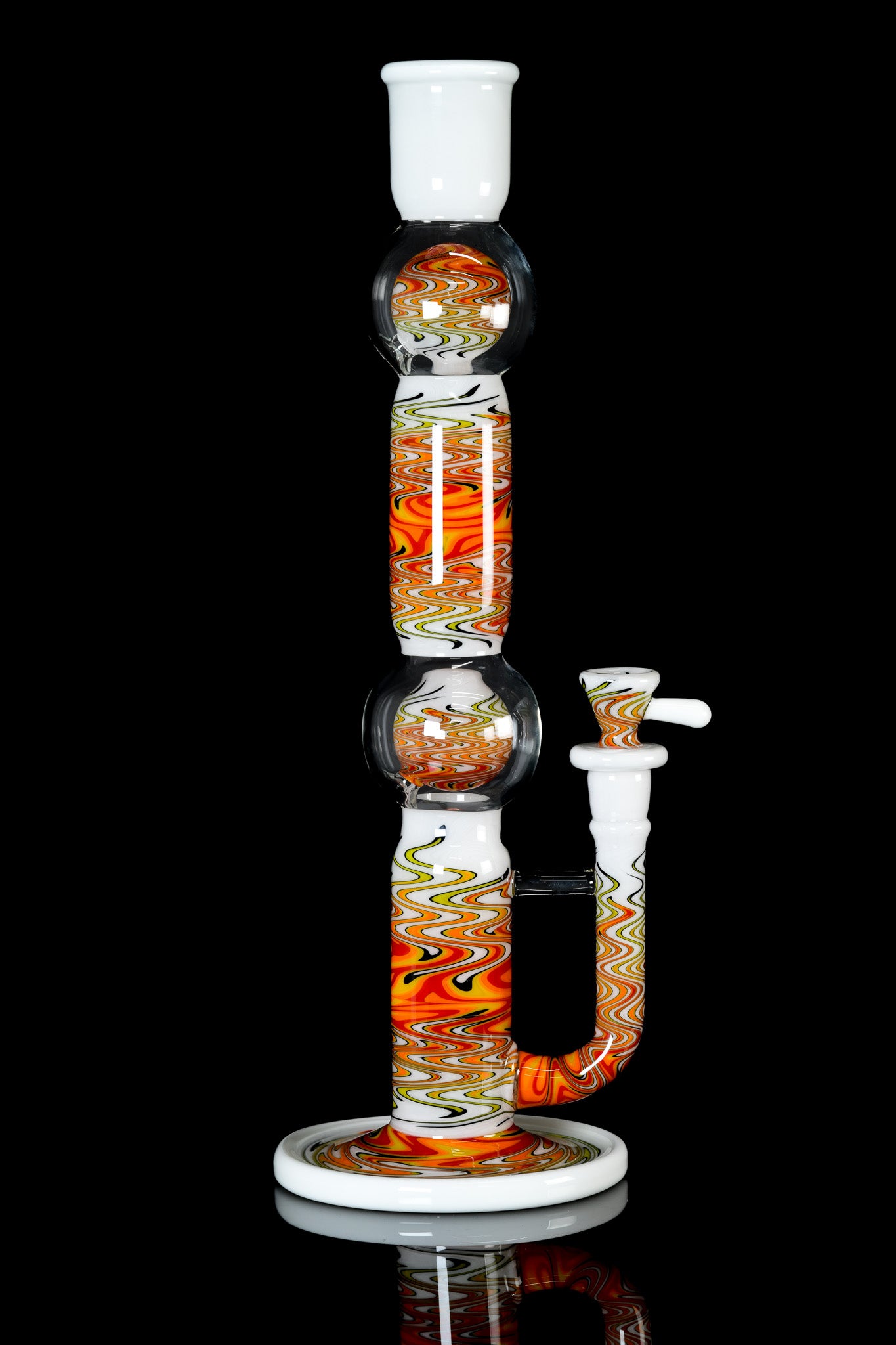 Full Zirk Glass - Worked Fire Rewig Stemline Ball Tube