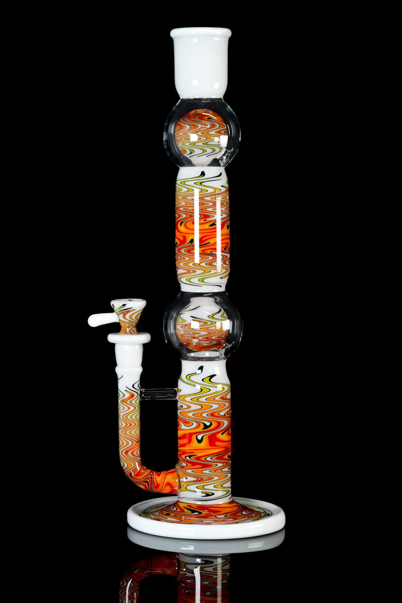 Full Zirk Glass - Worked Fire Rewig Stemline Ball Tube