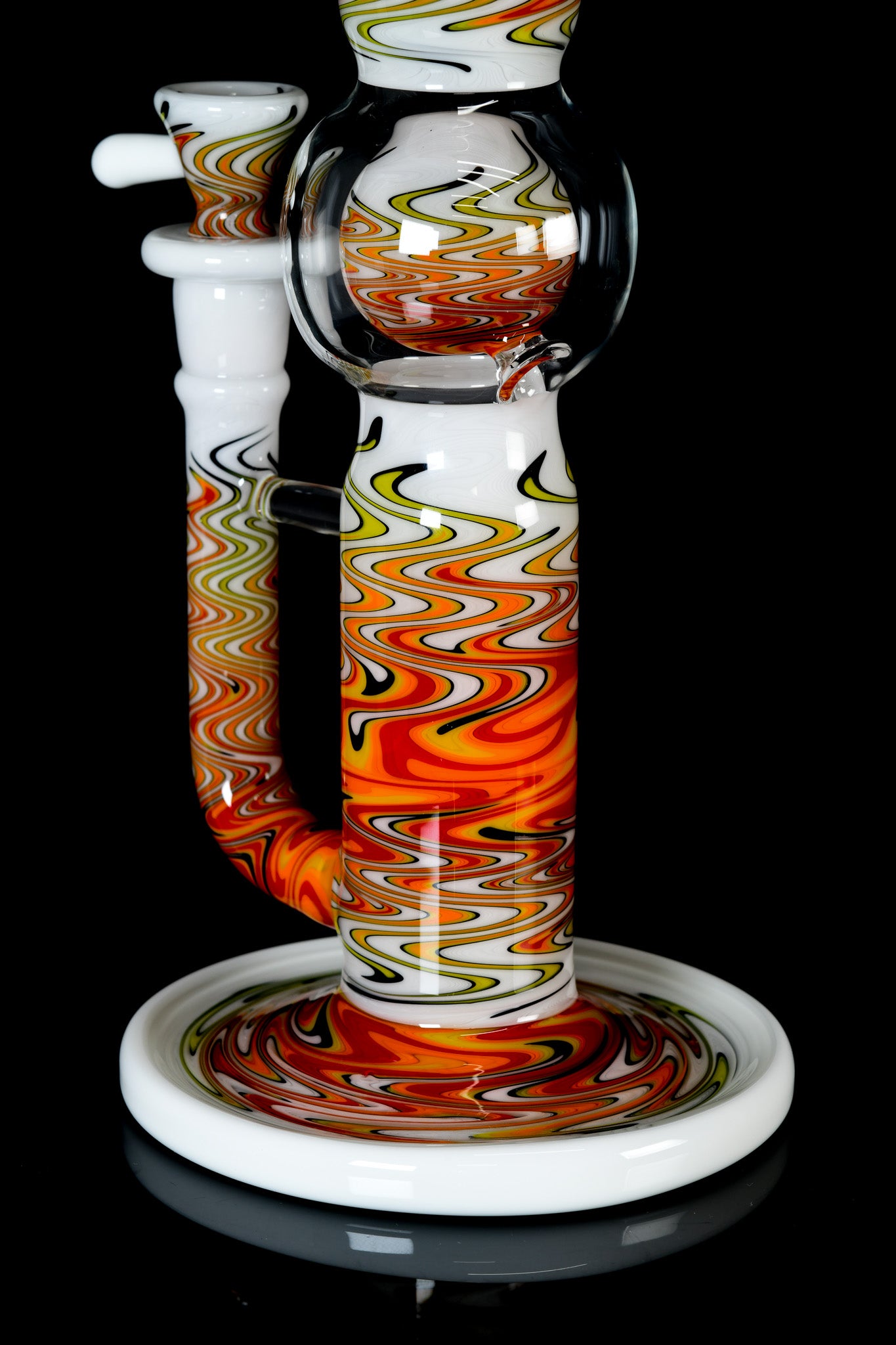Full Zirk Glass - Worked Fire Rewig Stemline Ball Tube