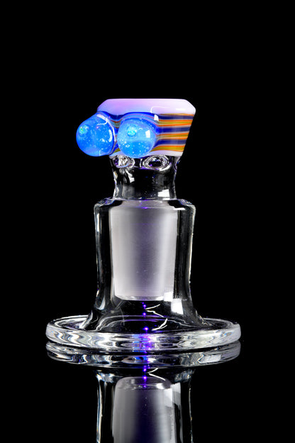 Titz Glass - 18mm Line Worked 4 Hole Titty Slide - 3